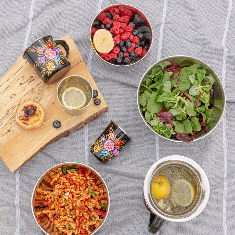 Pansy Hand-Painted Picnic Bowl Set - 3 Sizes - By BillyCan