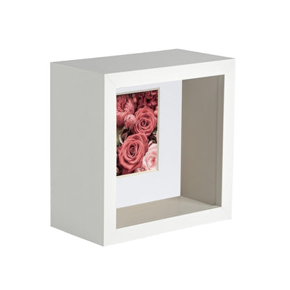 White 4&quot; x 4&quot; Deep Box Frame with 2&quot; x 2&quot; Mount - By Nicola Spring