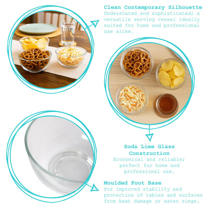 Glass Snack Bowls - 11cm - Pack of 6