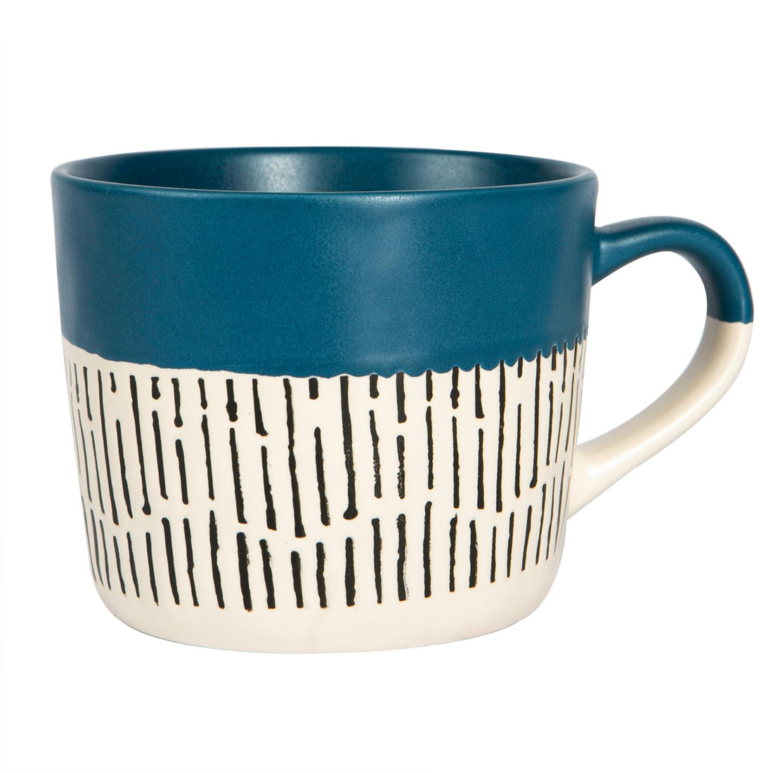 450ml Blue Two-Tone Dash Stoneware Coffee Mug