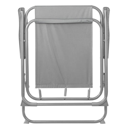 Grey Folding Metal Beach Chairs - Pack of 2