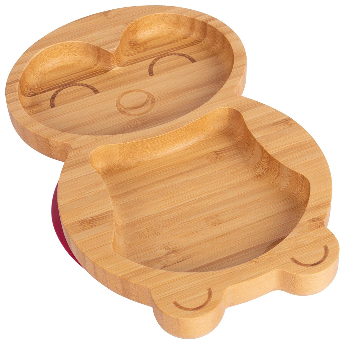 Bamboo Penguin Baby Feeding Plate with Red Suction Cup