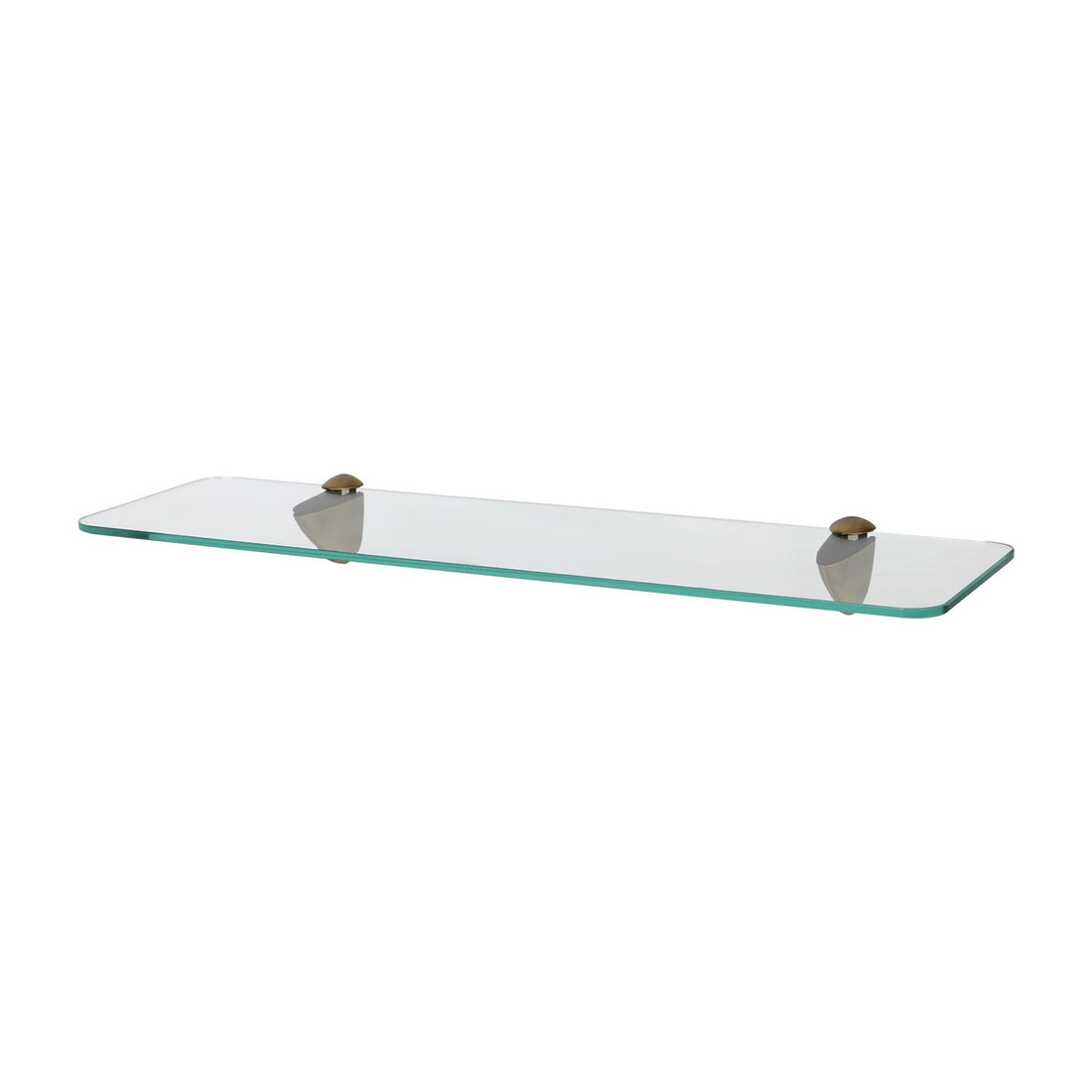50cm Rounded Floating Glass Bathroom Shelf with Gold Brackets