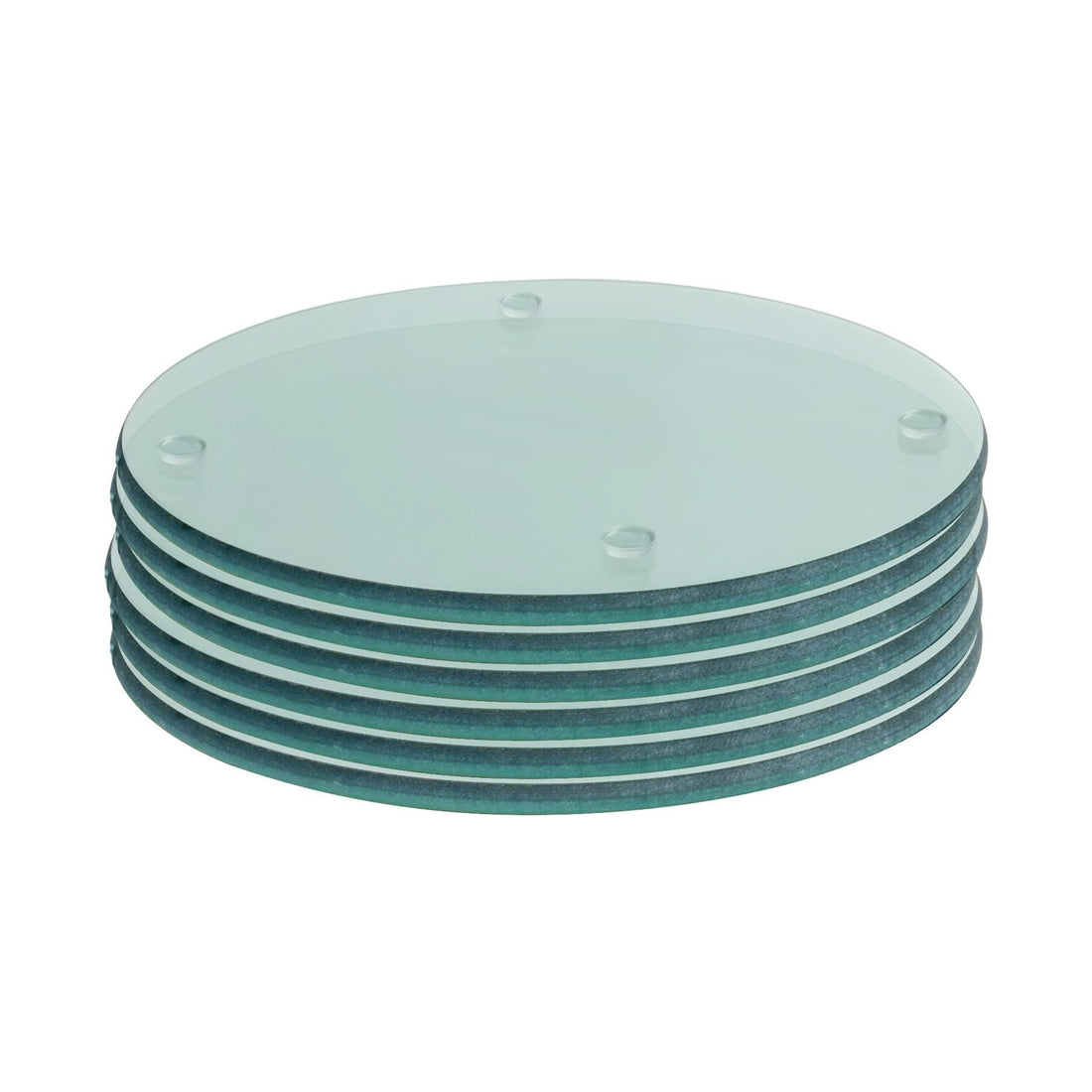 Round Glass Coasters - Clear - Pack of 6 - By Harbour Housewares