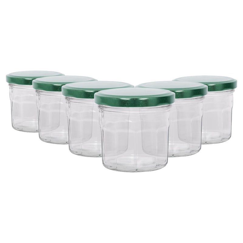 130ml Glass Jam Jars with Lids - Pack of 6 - By Argon Tableware