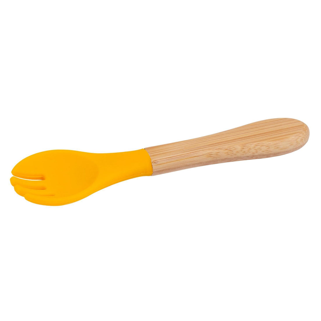 Bamboo Baby Weaning Fork with Yellow Silicone Tip