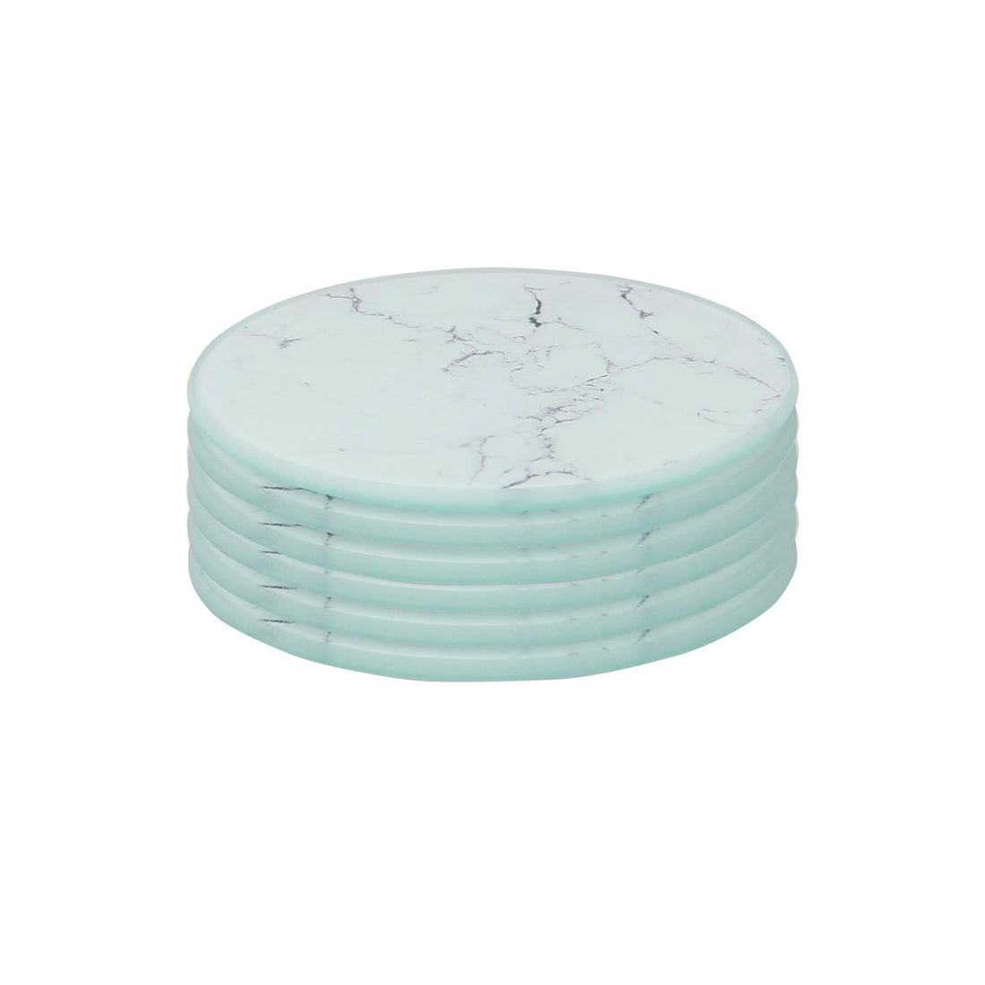 Round Glass Coasters - Marble - Pack of 6 - By Harbour Housewares