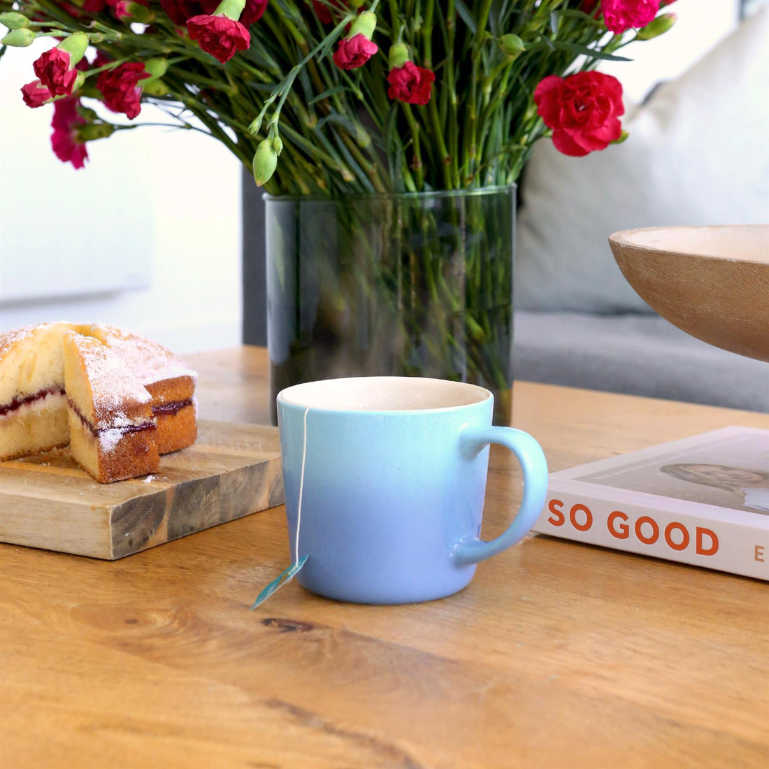 330ml Blue Ombre New Bone China Mugs - Pack of 6