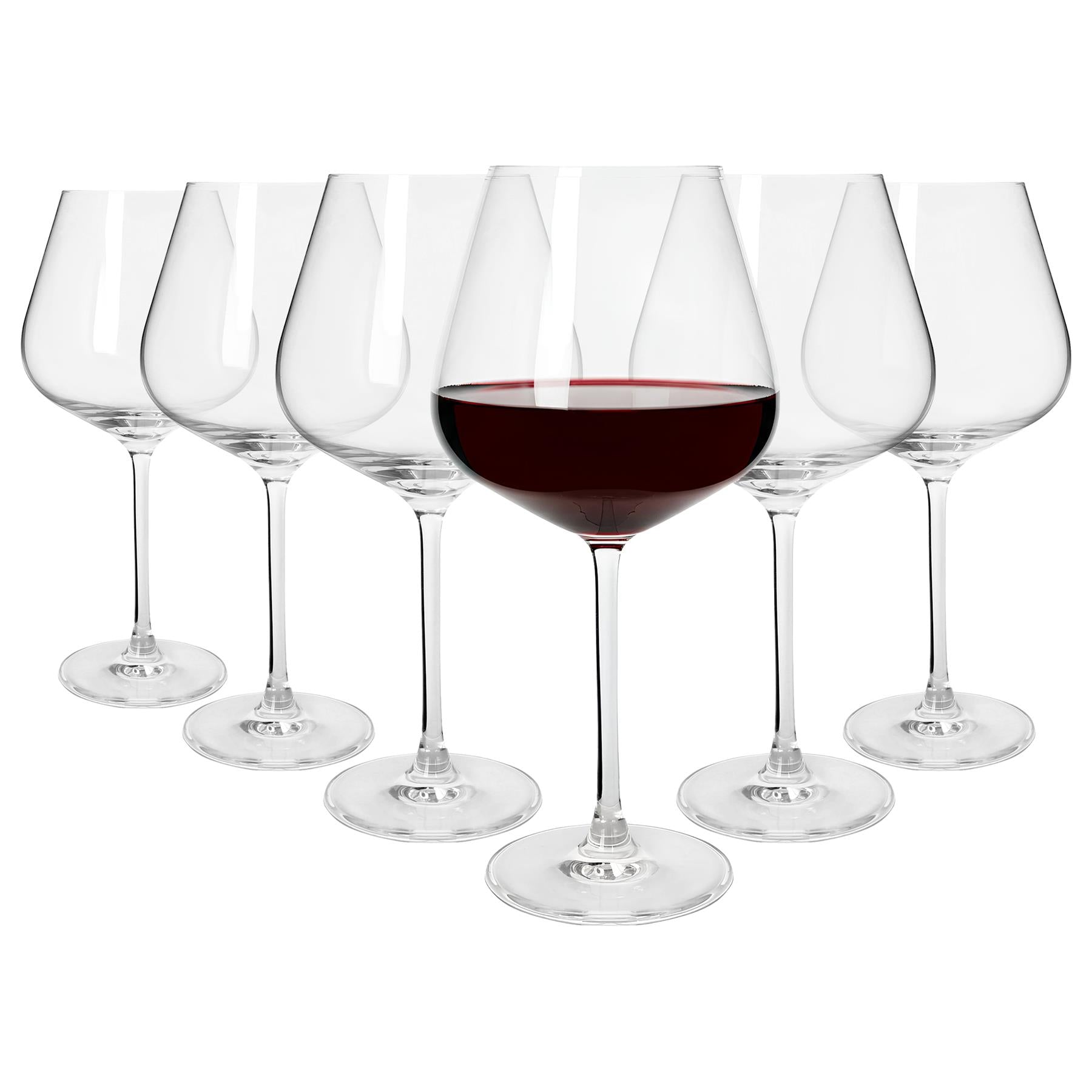 650ml Knightsbridge Crystal Red Wine Glasses - Pack of 6