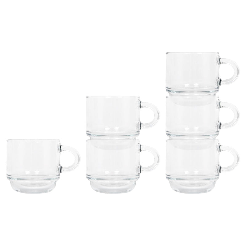 90ml Cozy Stacking Glass Espresso Cups - Pack of 6 - By LAV