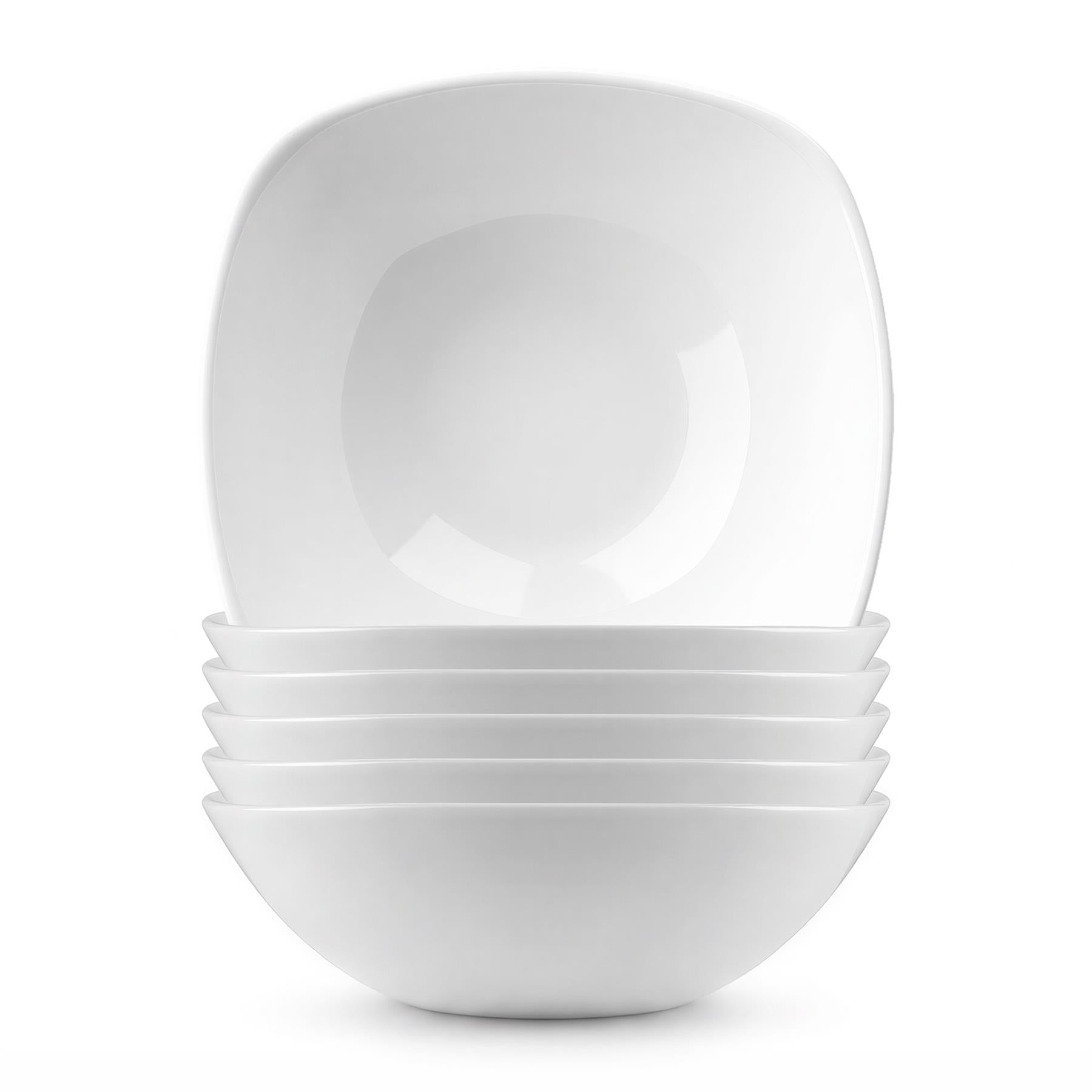 Square Opalware Snack Bowls - 13.5cm - White - Pack of 6