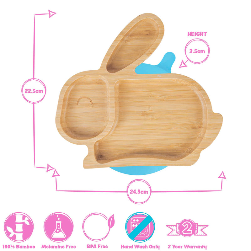 Bamboo Rabbit Baby Feeding Plate with Suction Cup - By Tiny Dining