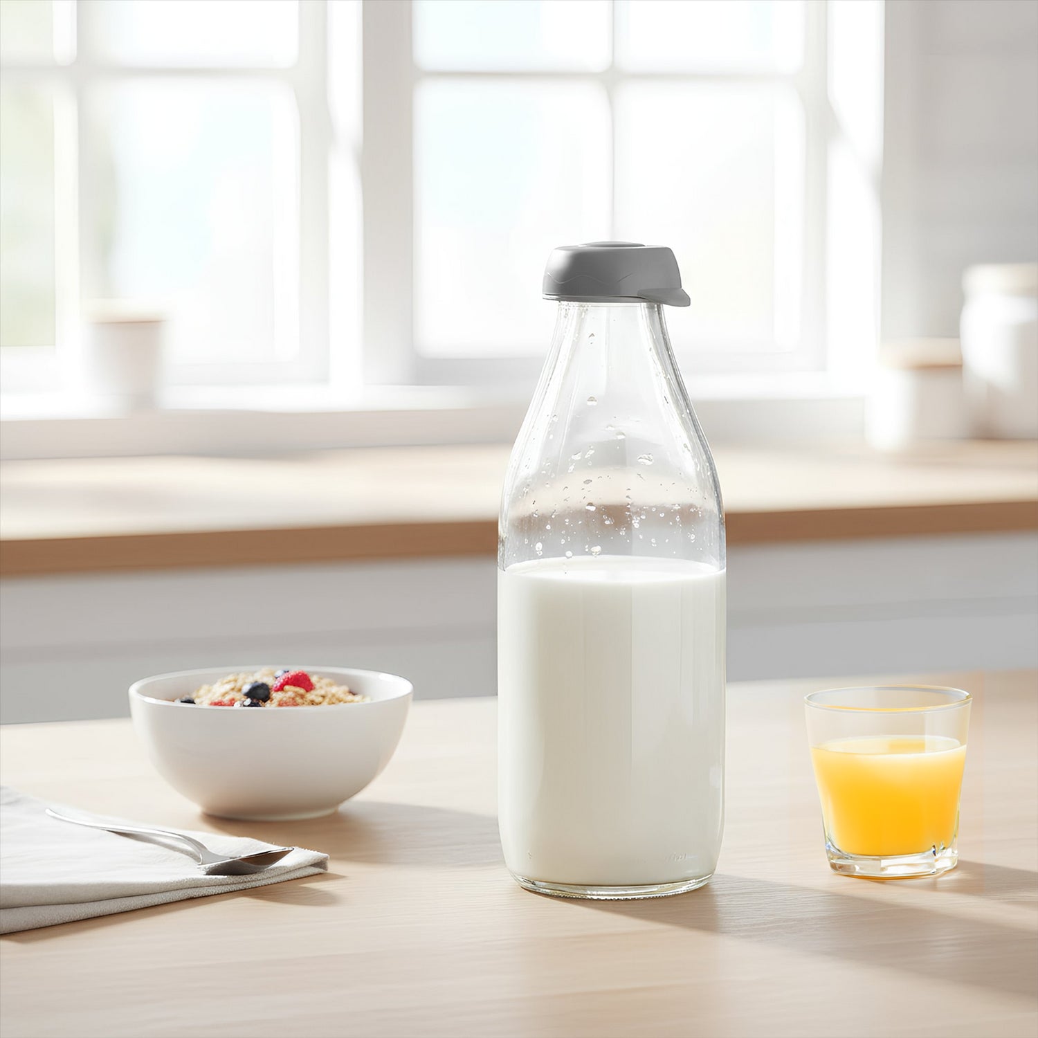 1 Litre Sute Glass Water Bottle with Silicone Lid