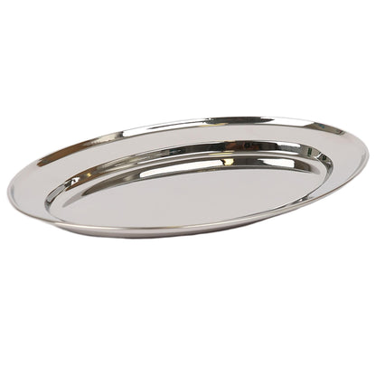 35cm x 24cm Oval Stainless Steel Serving Platter - By Argon Tableware