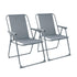 Grey Folding Metal Beach Chairs - Pack of 2