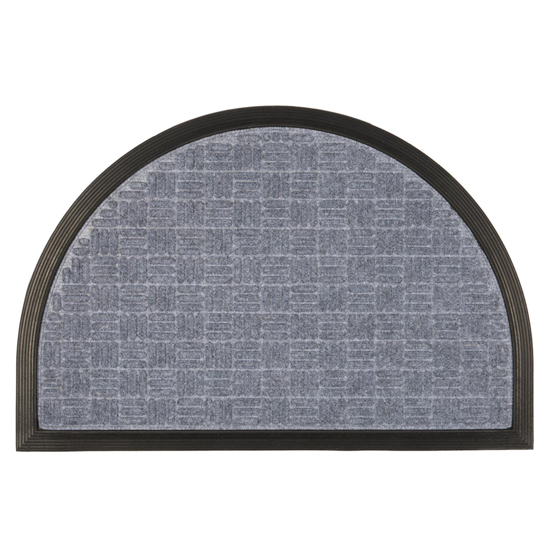 Grey 90cm x 60cm Heavy-Duty Half-Moon Coir Doormat