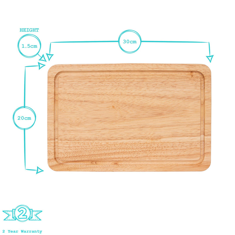 Rectangular Wooden Chopping Board - 30cm x 20cm - By Argon Tableware