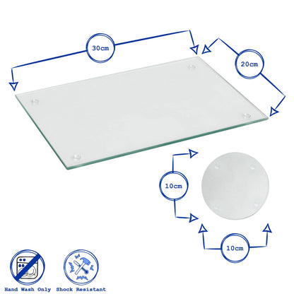 12pc Rectangle Glass Placemats &amp; Round Coasters Set - 30cm x 20cm - Clear