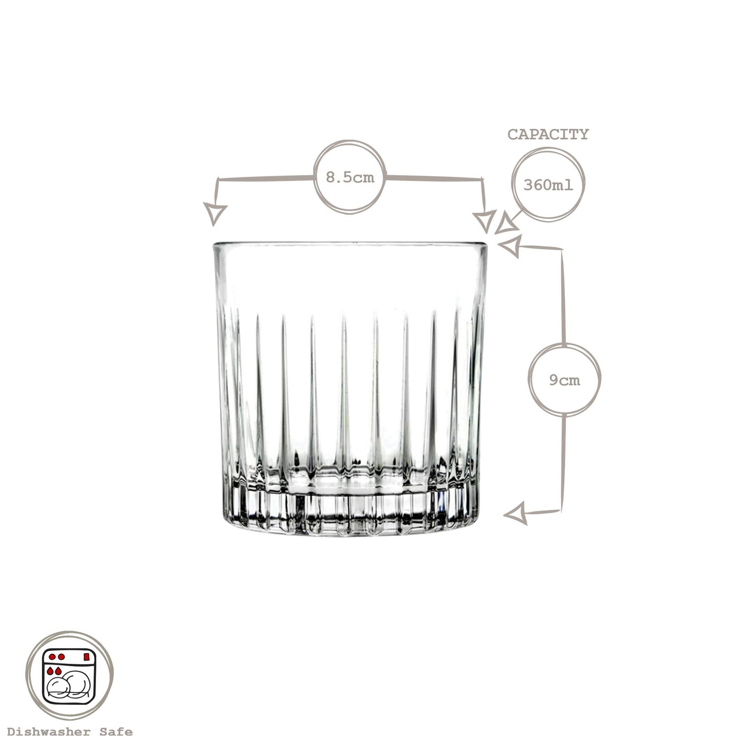 4 Piece 340ml Mixology DOF Whisky Glasses Set