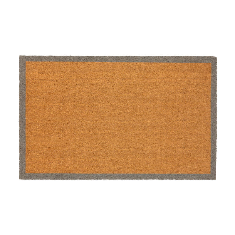 Coir Door Mat - 120cm x 75cm - Grey Border - By Nicola Spring