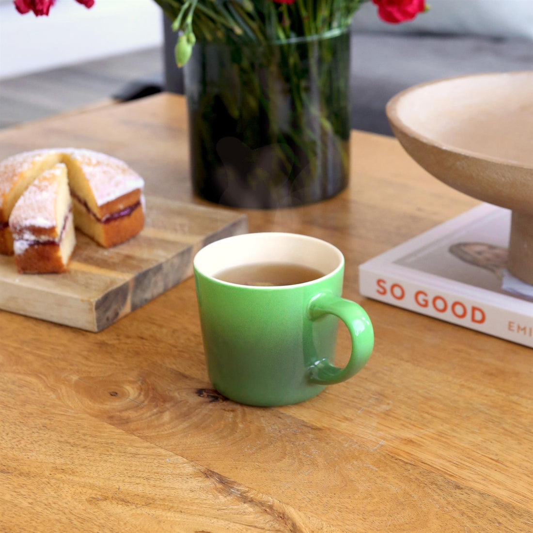 330ml Green Ombre New Bone China Mugs - Pack of 6