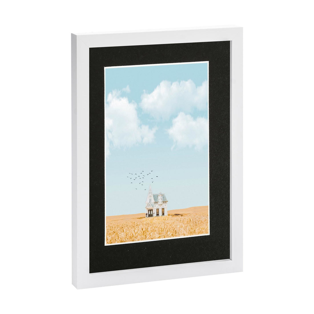 White A4 (8" x 12") Photo Frame with Black A5 Mount