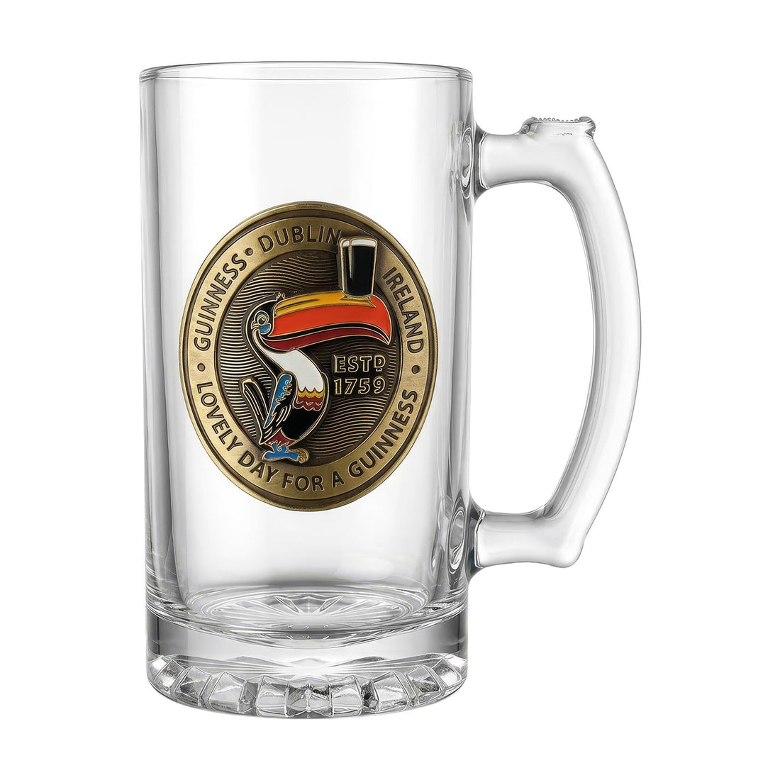 Guinness Toucan Glass Tankard with Badge