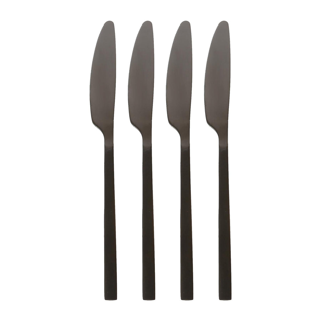 Black 21cm Stainless Steel Dinner Knives - Pack of 4