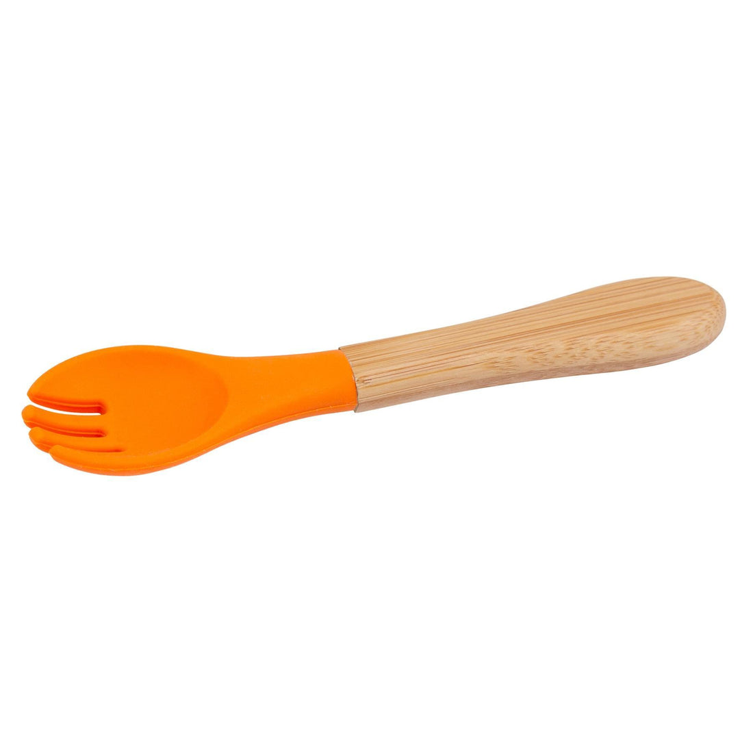 Bamboo Baby Weaning Fork with Orange Silicone Tip