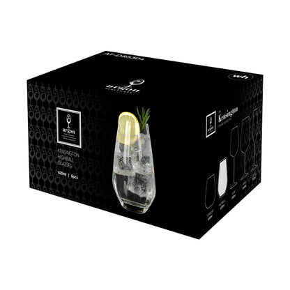 620ml Kensington Optic Crystal Highball Glasses - Pack of 6