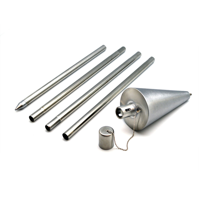 1.46m Cone Metal Garden Fire Torches - Pack of 6 - By Harbour Housewares
