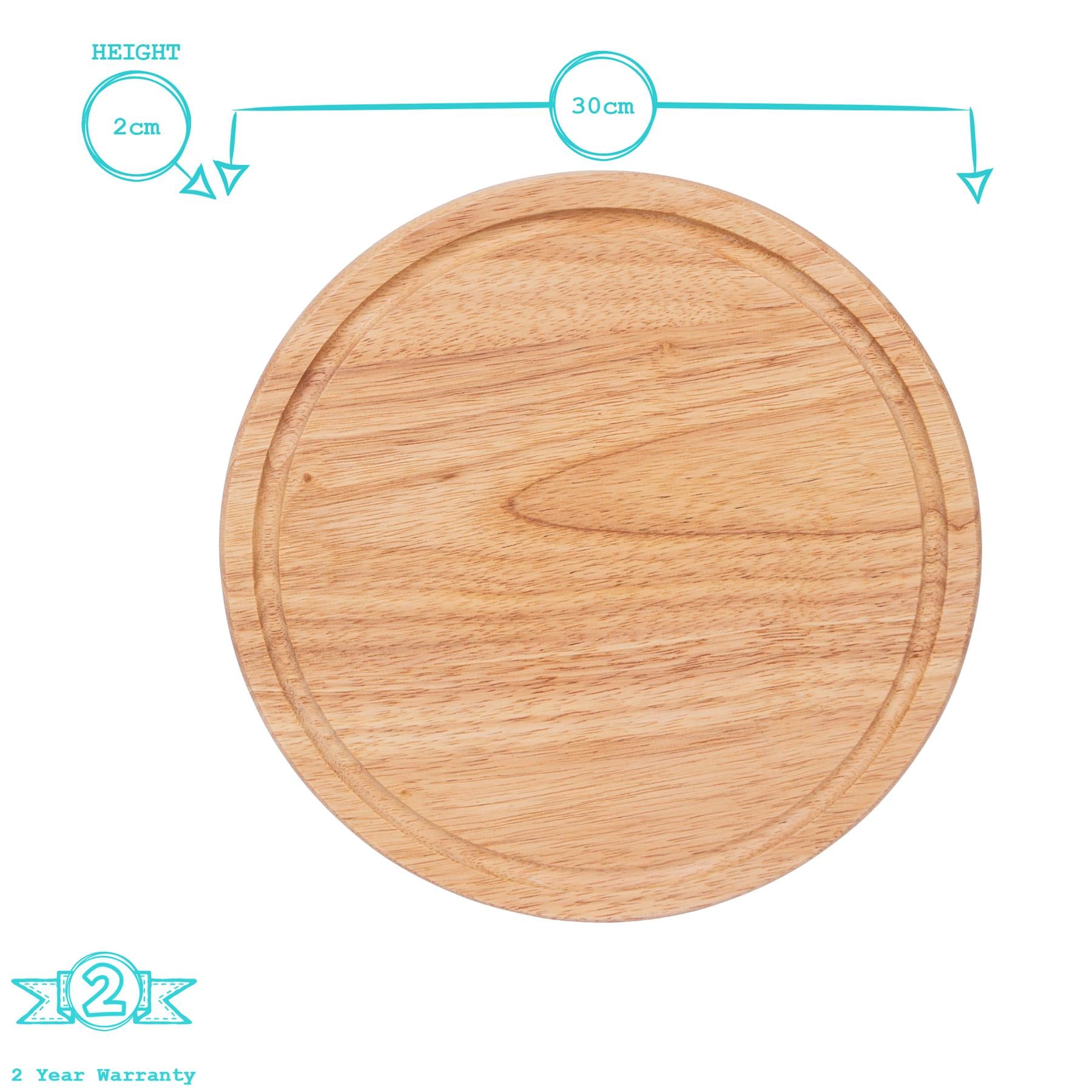 Round Wooden Chopping Board - 30cm