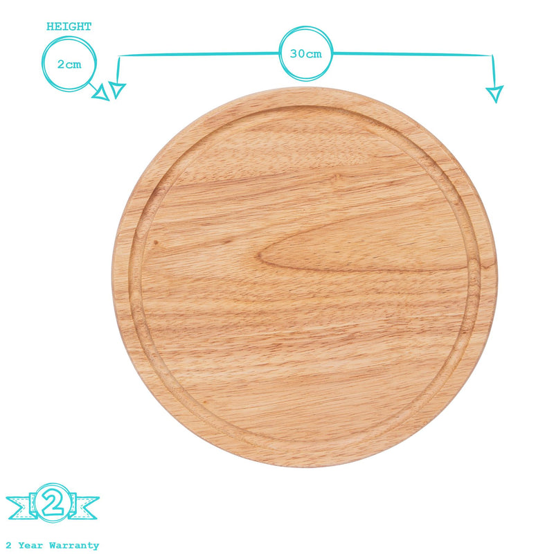 Round Wooden Chopping Board - 30cm - By Argon Tableware