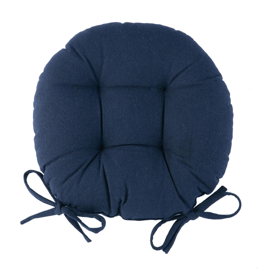 Blue 40cm Round Cotton Garden Chair Seat Cushion