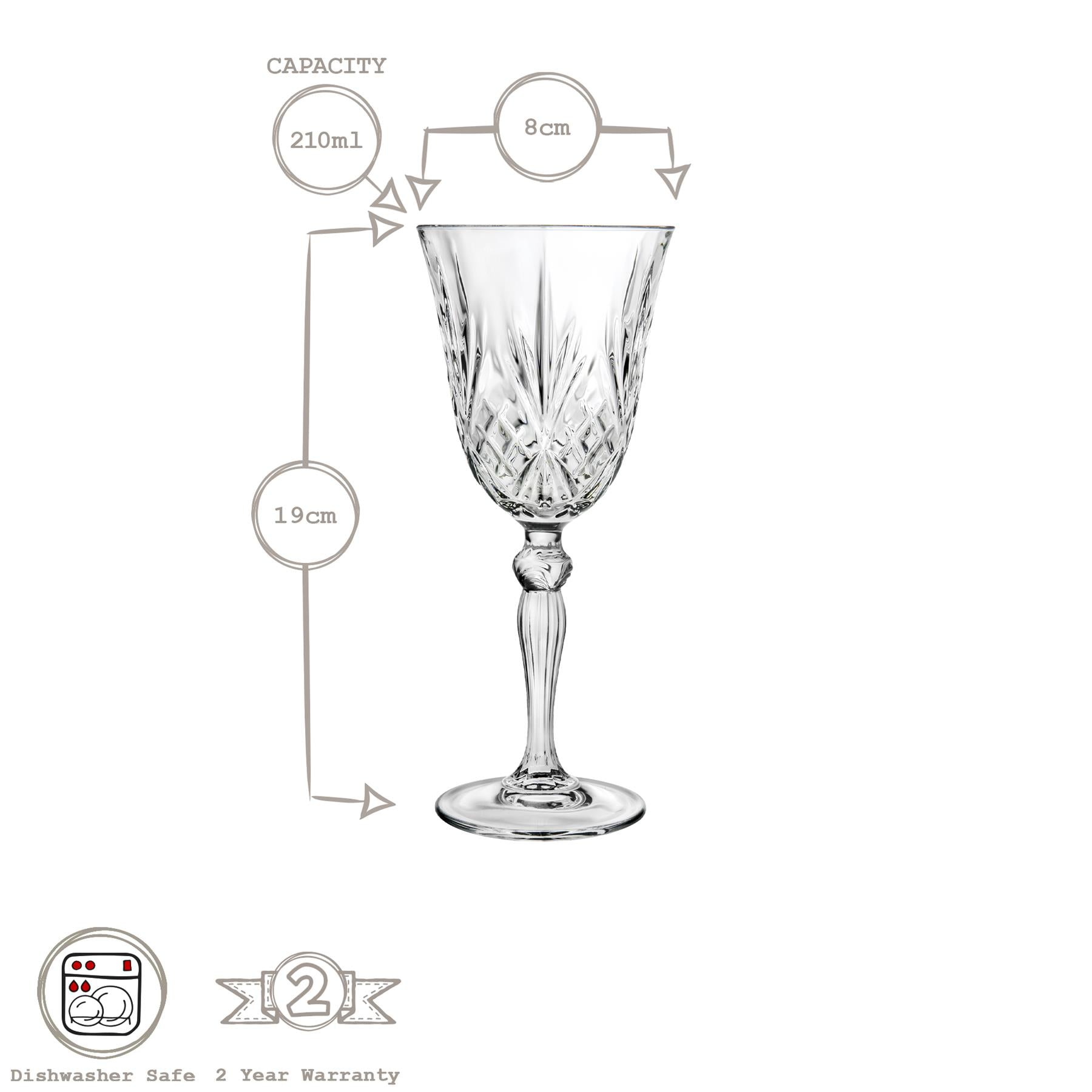 210ml Melodia White Wine Glasses - Pack of 6