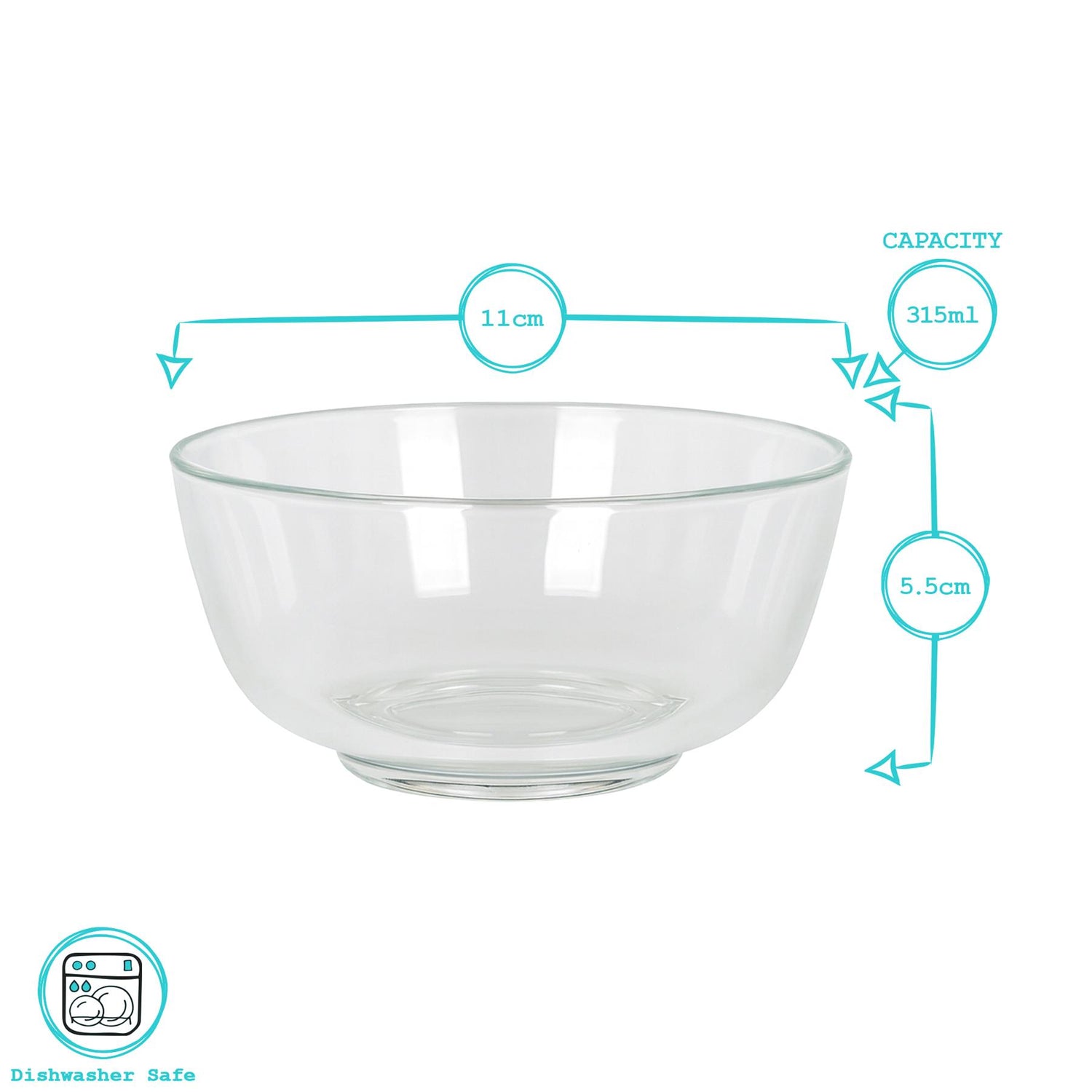 Glass Snack Bowls - 11cm - Pack of 6