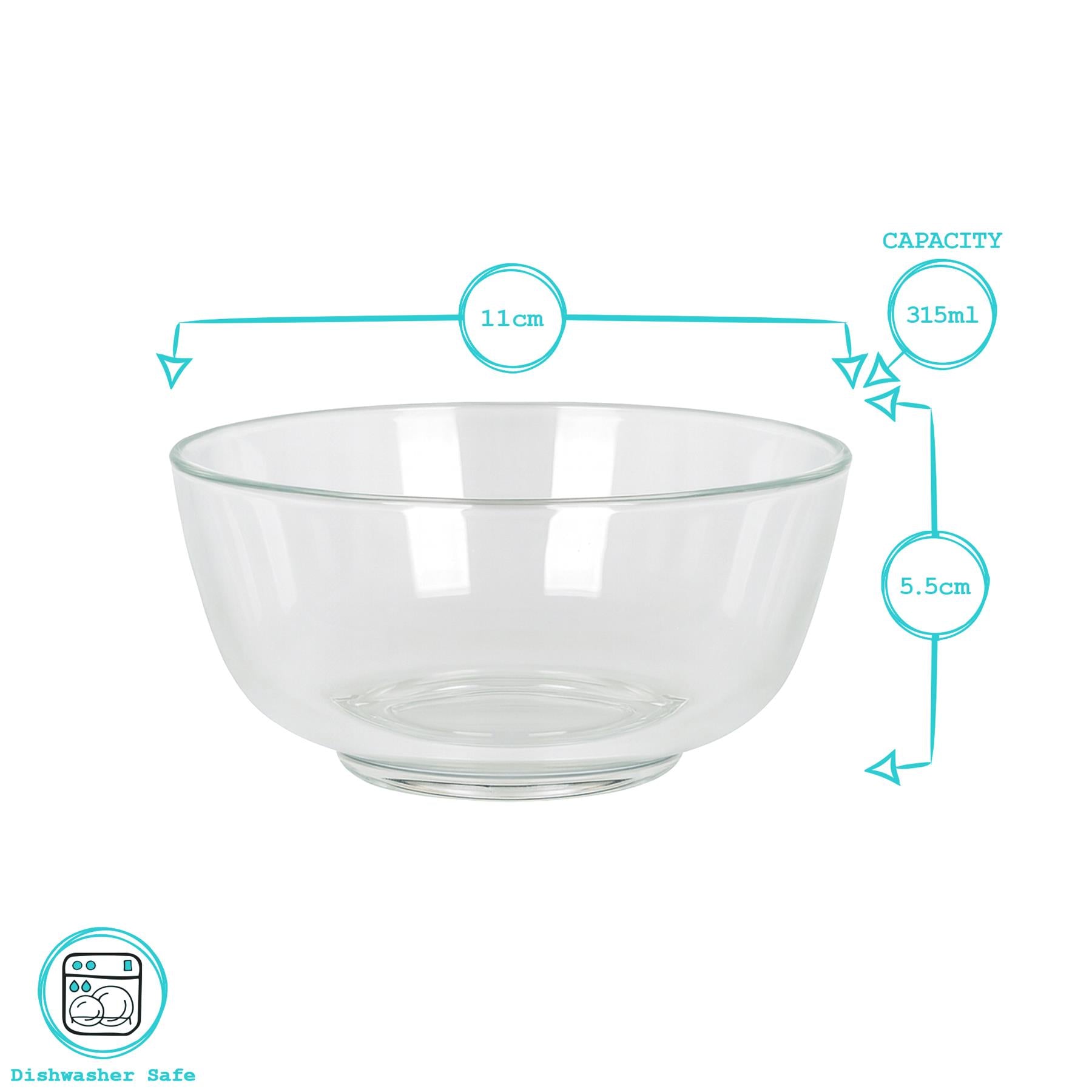 Glass Snack Bowls - 11cm - Pack of 6