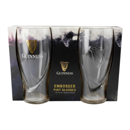 Guinness 2 Piece Embossed Pint Glass Set