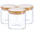 550ml Wooden Lid Storage Jars - Pack of 3 - By Argon Tableware