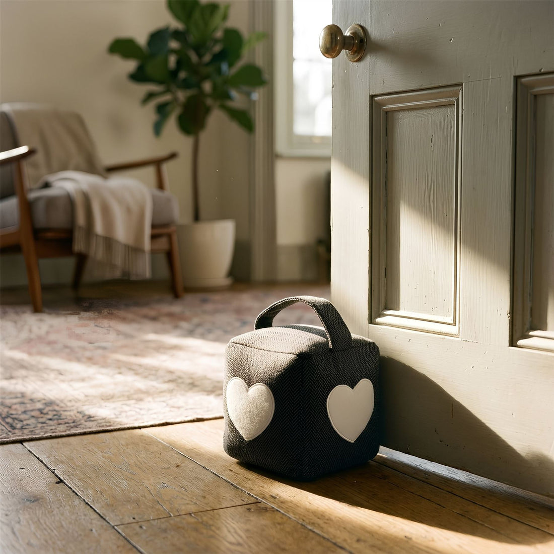 Heart Cubic Herringbone Door Stop