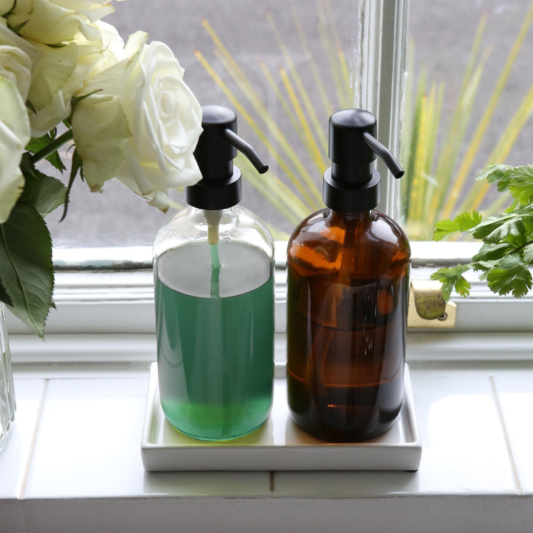 Clear 500ml Glass Soap Dispenser