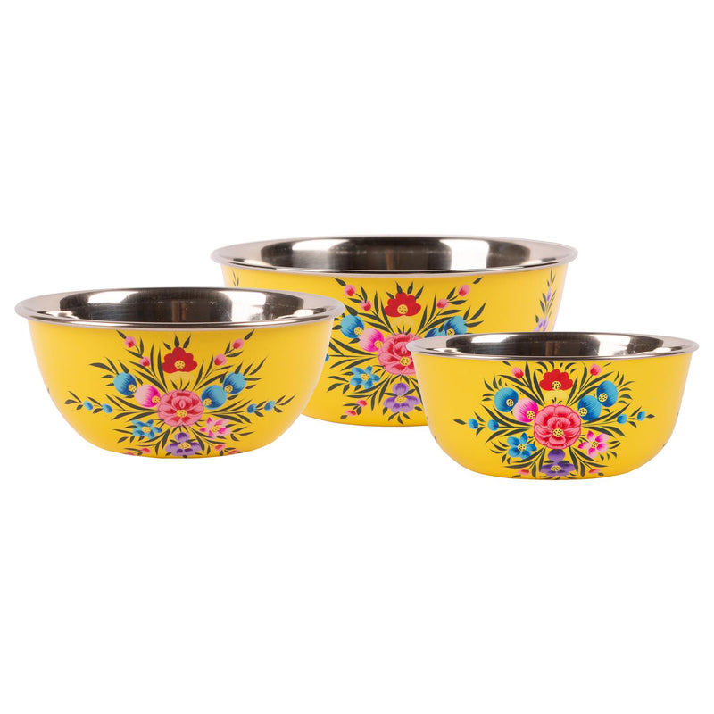 Pansy Hand-Painted Picnic Bowl Set - 3 Sizes - By BillyCan