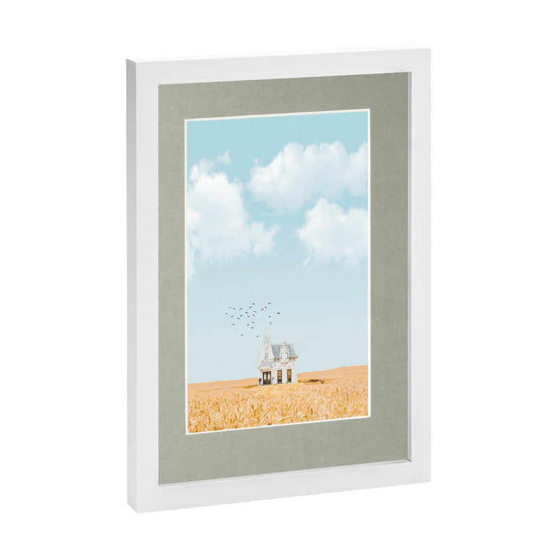 White A4 (8" x 12") Photo Frame with A5 Mount - By Nicola Spring