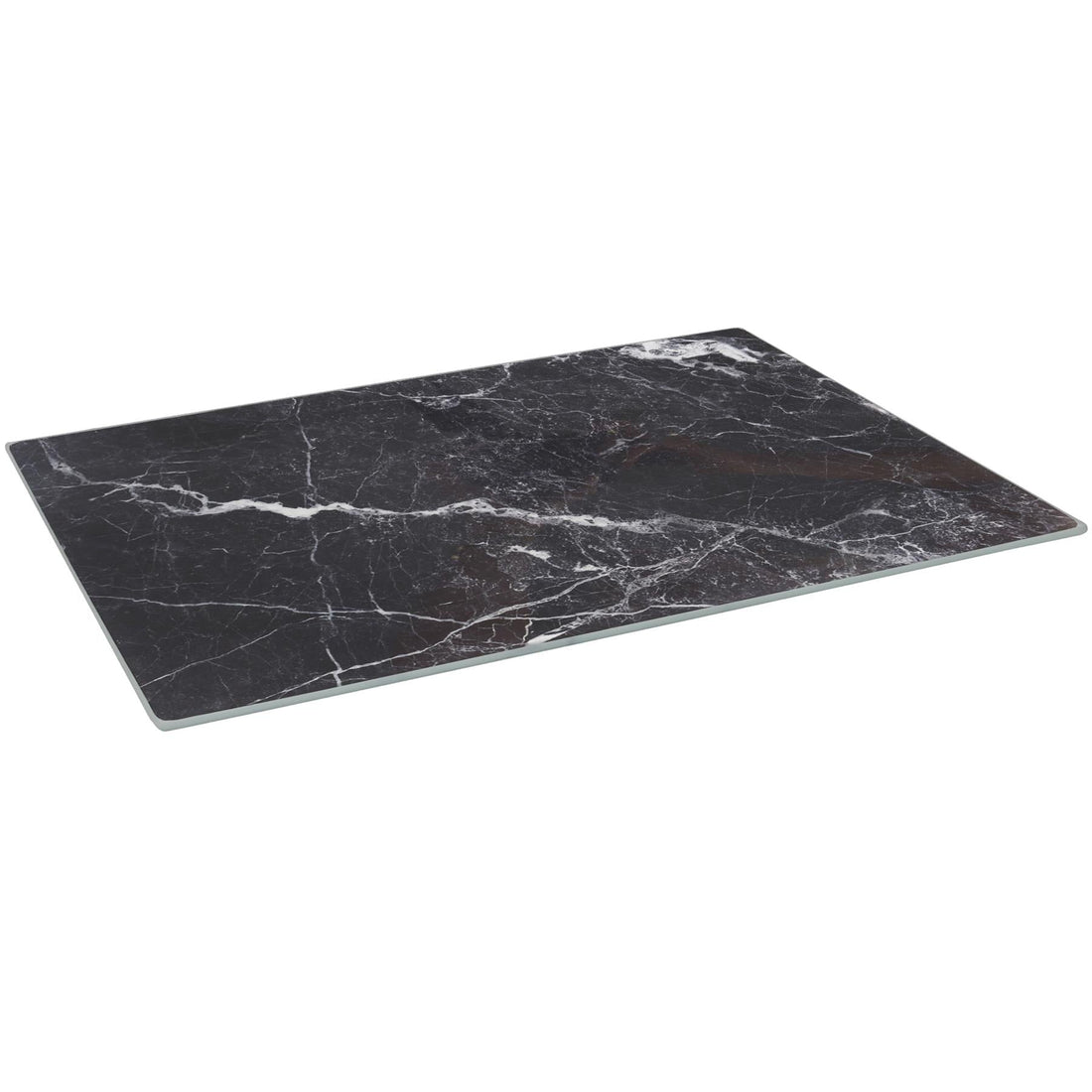 Black Marble-Effect 50cm x 40cm Rectangular Glass Chopping Board