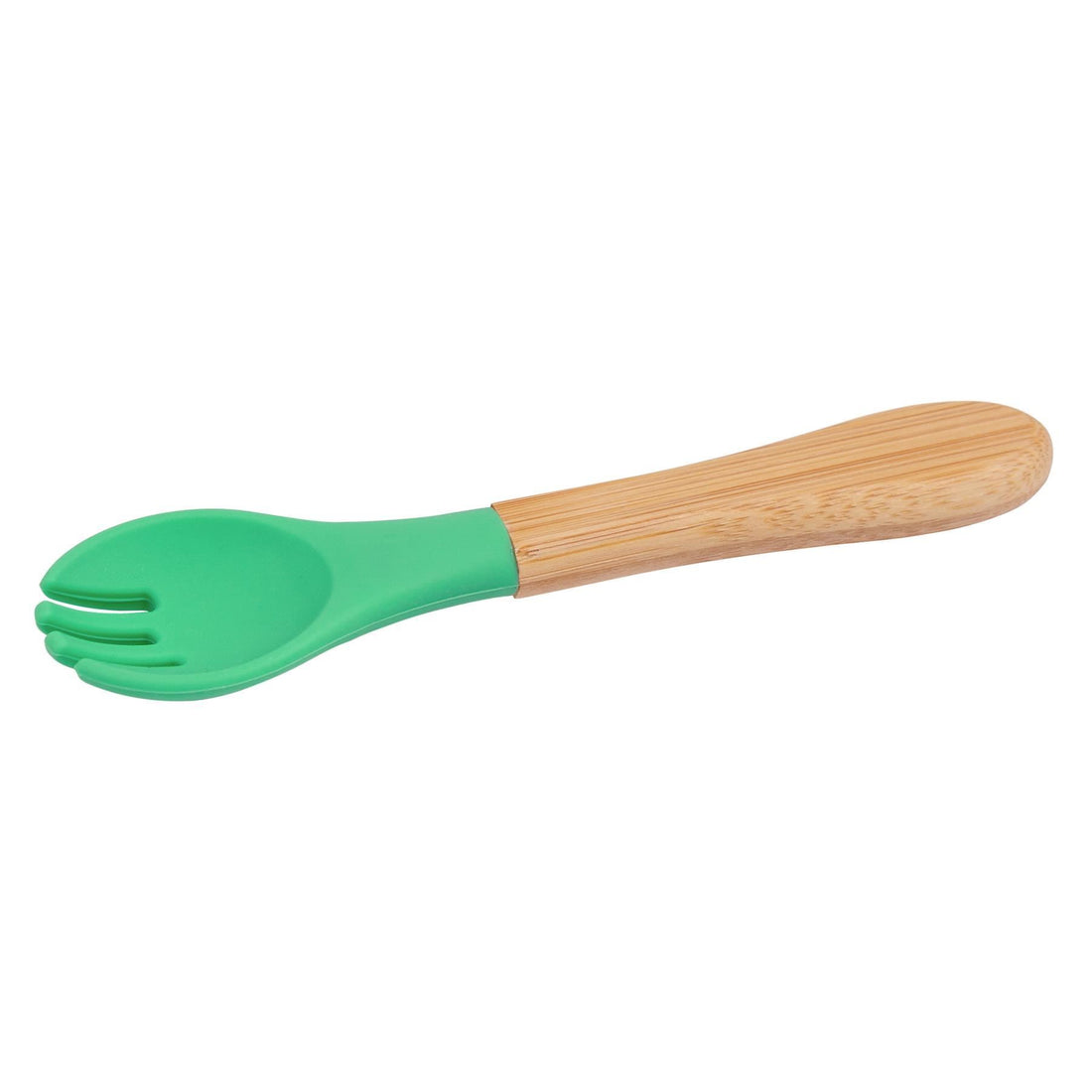Bamboo Baby Weaning Fork with Green Silicone Tip