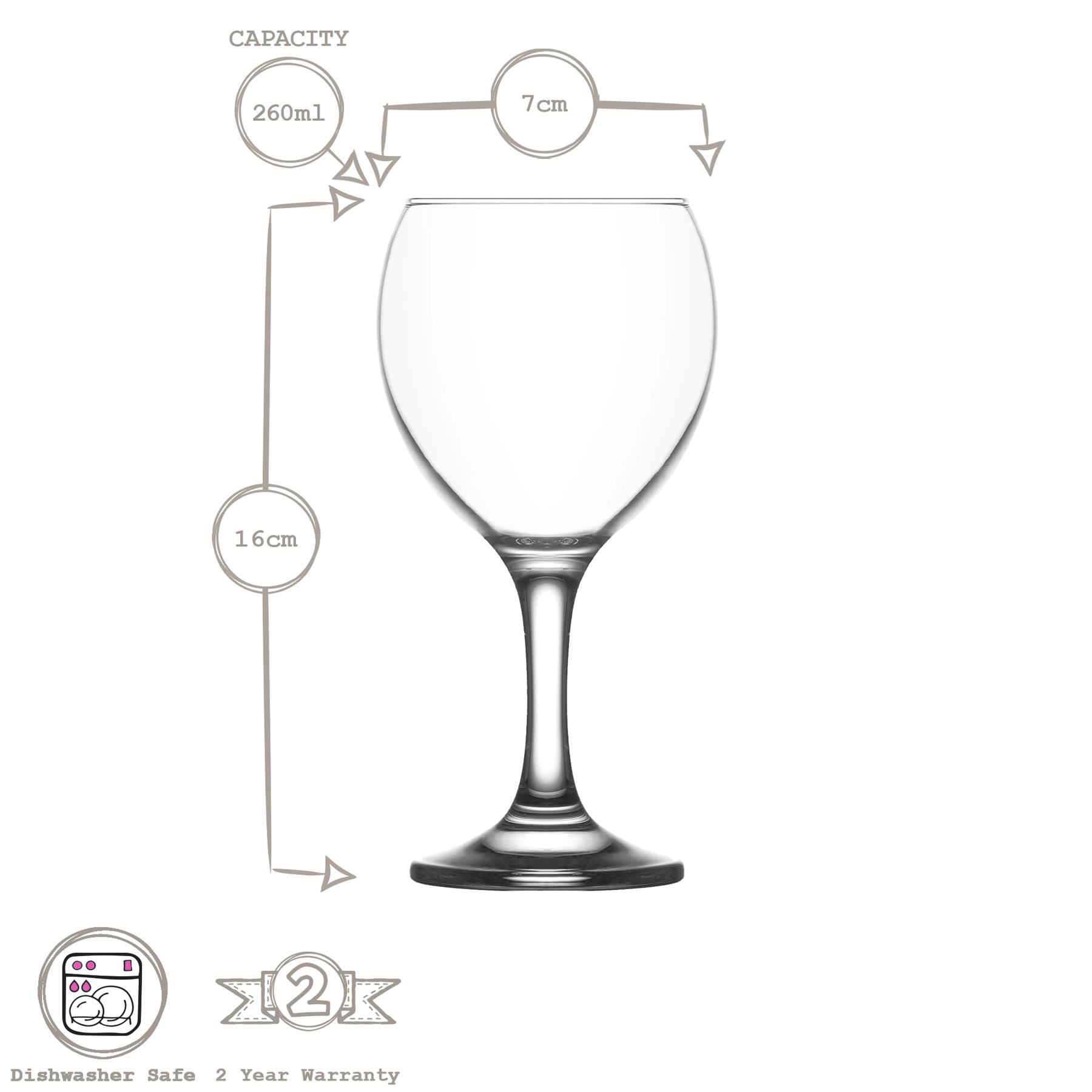 260ml Misket Red Wine Glasses - Pack of 6