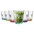 285ml Panelled Glass Tumblers with Coloured Base - Pack of 6
