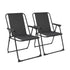 Black Folding Metal Beach Chairs - Pack of 2