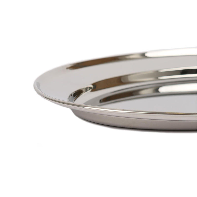 25cm x 17cm Oval Stainless Steel Serving Platter - By Argon Tableware