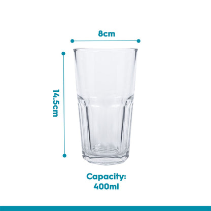 400ml Panelled Highball Glasses - Pack of 6